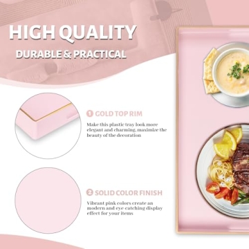 Stylish MAONAME Pink Serving Tray 15.8" x 10.2" - Versatile Use