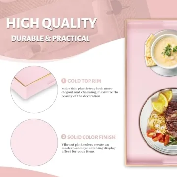 Stylish MAONAME Pink Serving Tray 15.8" x 10.2" - Versatile Use