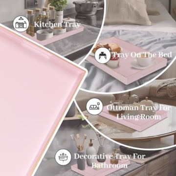 Stylish MAONAME Pink Serving Tray 15.8" x 10.2" - Versatile Use