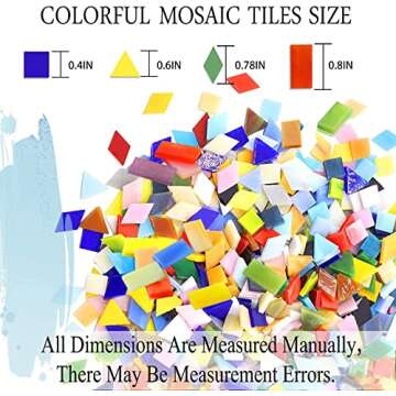 Csdtylh 1100 Pcs Mosaic Tiles, Glass Mosaic Tiles for Crafts Bulk, Stained Mosaic Glass Pieces, Mosa...