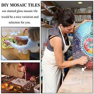 Csdtylh 1100 Pcs Mosaic Tiles, Glass Mosaic Tiles for Crafts Bulk, Stained Mosaic Glass Pieces, Mosaic Supplies for Home Decoration, Art Crafts, DIY Projects, Opaque (Mixed Shape)