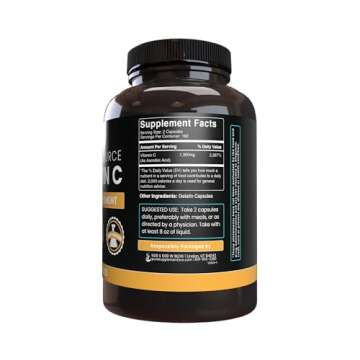 PURE ORIGINAL INGREDIENTS Vitamin C (365 Capsules) No Stearates or Rice Fillers, Gluten-Free, Vitamin C with No Additives