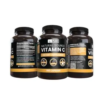 PURE ORIGINAL INGREDIENTS Vitamin C (365 Capsules) No Stearates or Rice Fillers, Gluten-Free, Vitamin C with No Additives