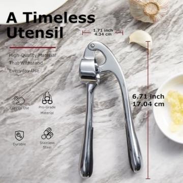 High Effective Garlic Press Set with Peeler & Brush