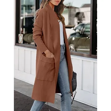 Trendy Long Sleeve Cardigan for Women - Fashionable Oversized Style