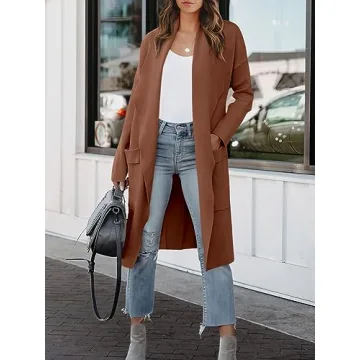 Trendy Long Sleeve Cardigan for Women - Fashionable Oversized Style