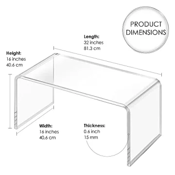 Elavain Clear Side Table - Modern Waterfall Design