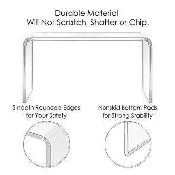 Elavain Clear Side Table - Modern Waterfall Design