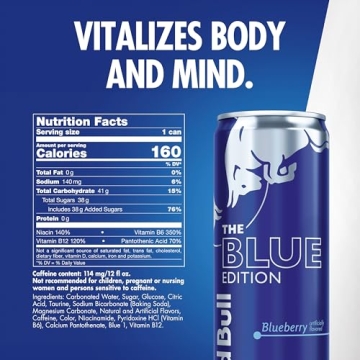 Red Bull Blue Edition Blueberry Energy Drink, 12 Fl Oz, 24 Cans