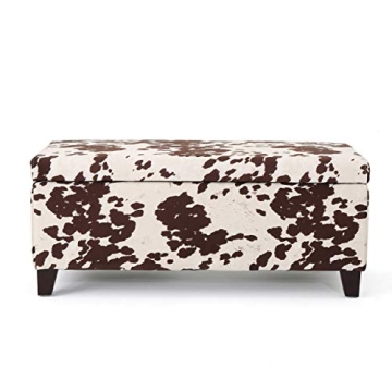 Elegant Christopher Knight Home Breanna Storage Ottoman with Milk Cow Print for Stylish Storage and ...