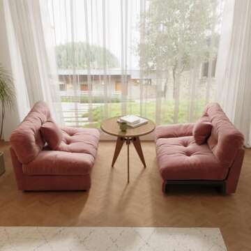 Cloud Modular Sectional Sofa - 105" Pink Velvet Comfort