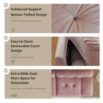 Cloud Modular Sectional Sofa - 105" Pink Velvet Comfort