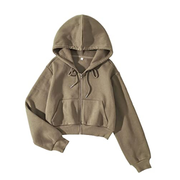 Sdencin Women's Cozy Cropped Fleece Hoodie - Perfect for Workout & Casual Wear