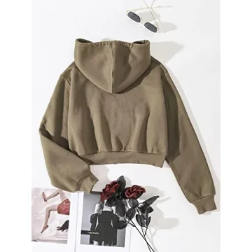 Sdencin Women Cropped Fleece Hoodie Workout Casual Wear