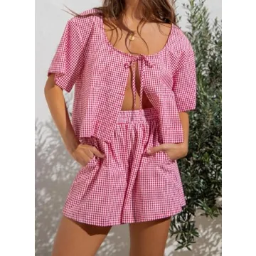 Faretumiya Women Y2K Pink Pajama Set - Comfort & Style