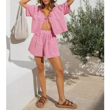 Faretumiya Women Y2K Pink Pajama Set - Comfort & Style