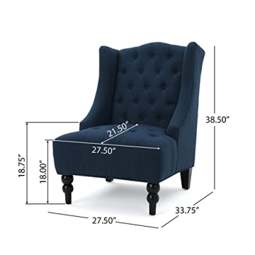 Christopher Knight Toddman High-Back Club Chair in Dark Blue