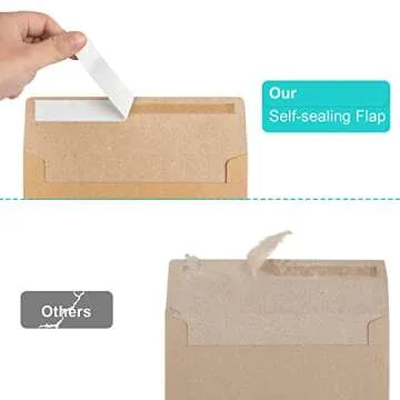 65 Packs A4 Invitation Envelopes, Brown Kraft Envelopes, 4x6 Photo Envelopes for Invitations, Envelopes Self Seal for Weddings, Baby Shower, Photos, Postcards, Greeting Cards, Mailing