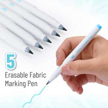 Mr. Pen Erasable Fabric Marking Pens Set - 5 Pack for Tailoring, Crafting