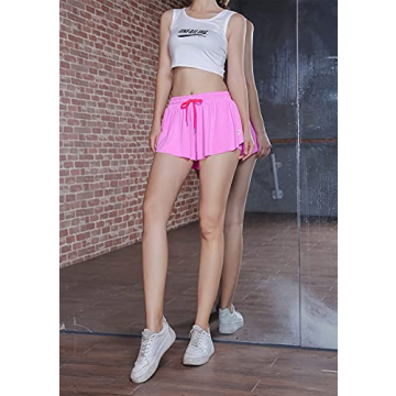 Trendy Flowy Workout Shorts for Women – 2-in-1 Comfort