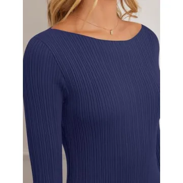 Elegant MEROKEETY Women's Long Sleeve Sweater Dress