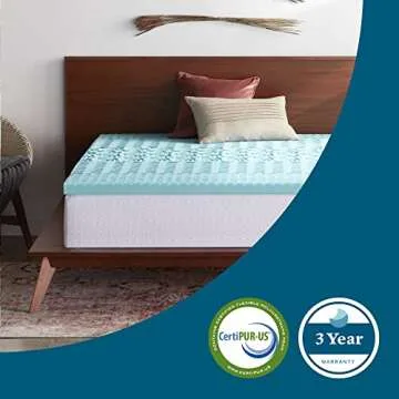 Lucid 2 Inch Mattress Topper Full - Memory Foam Mattress Topper Full - 5 Zone Gel Infusion - CertiPur Certified Foam