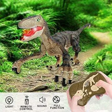 18'' Remote Control Dinosaur Toys 2.4GHz Walking Rechargeable 3D Eyes Dinosaur Robot Toys for Kids RC Dinosaur Toys with Roaring Sounds Stomp Tail Movement Gift for Kids Boys Girls Ages 3-12 Yellow