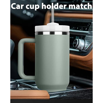 METRICCHIMP 40 oz Insulated Water Bottle with Handle and Straw