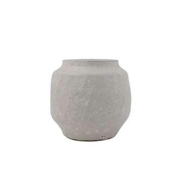 Creative Co-Op White Textured Glaze Terracotta Planter - Artisan Craftsmanship for Your Home