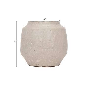 Elegant White Textured Glaze Terracotta Planter for Home Decor