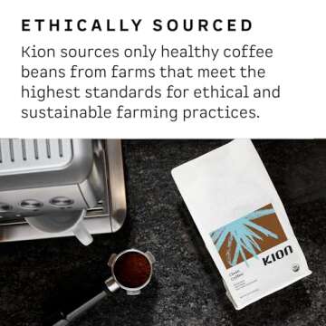 Kion Organic Coffee | Tested for Toxins | Roasted to Maximize Health and Taste | Whole Bean Dark Roast 12 Oz