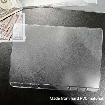 UMSICHT 12PCS A5 Binder Pockets with No Zippers, Zipless Budget Envelopes for the Cash System, A5 Bi...