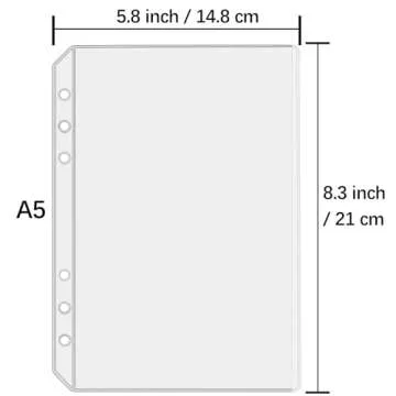 UMSICHT 12PCS A5 Binder Pockets with No Zippers, Zipless Budget Envelopes for the Cash System, A5 Binder Pouch for 6 Ring Binder, Money Folder Organizer, Clear PVC Savings Challenges Envelopes, 12PCS.