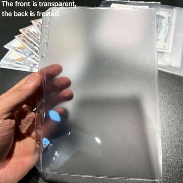 UMSICHT 12PCS A5 Binder Pockets with No Zippers, Zipless Budget Envelopes for the Cash System, A5 Binder Pouch for 6 Ring Binder, Money Folder Organizer, Clear PVC Savings Challenges Envelopes, 12PCS.