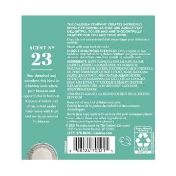 Caldrea Dish Soap, Biodegradable Dishwashing Liquid made with Soap Bark and Aloe Vera, Pear Blossom ...