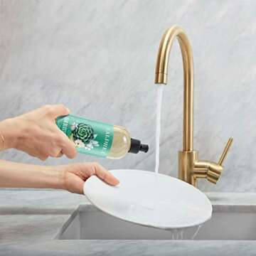 Caldrea Dish Soap, Biodegradable Dishwashing Liquid made with Soap Bark and Aloe Vera, Pear Blossom Agave Scent, 16 oz