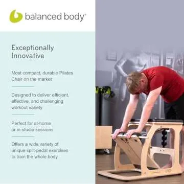 Balanced Body EXO Pilates Chair, Pilates Equipment for Home and Studio Use, Split Pedal