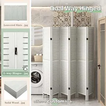 JAXSUNNY 6 Panel Wood Room Divider for Stylish Privacy