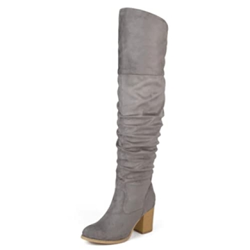Journee Womens Kaison Extra Wide Calf Stacked Heel Over The Knee Boots