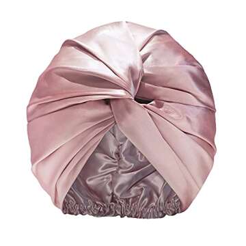 SLIP Pure Silk Turban - Pink | 100% Mulberry Silk, Ultra Soft & Gentle on Hair, Prevents Breakage & Frizz | Stylish Hair Accessory for Nighttime & Travel | Adjustable Fit, Luxurious Comfort