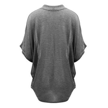 Lock and Love Kimono Style Women's Short Sleeve Open-Front Batwing Cardigan Loose fit