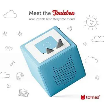 Toniebox Audio Player 9 Character Disney Bundle with Woody, Buzz Lightyear, Jessie, Lightning McQueen, Mater, Simba, Winnie-The-Pooh, Mr. Incredible + Playtime Puppy - Light Blue