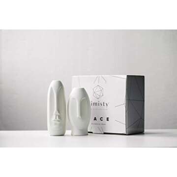 Kimisty Face Vase Set 2, White Modern Vase, Ceramic Statue Human Face Vase Decor, Sculpture Decor, Fire Place Decoration, Mid Century Modern 2 Pack Vase Set