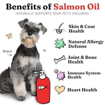 Salmon Oil for Dogs & Cats - Healthy Skin & Coat, Fish Oil, Omega 3 EPA DHA, Liquid Food Supplement ...