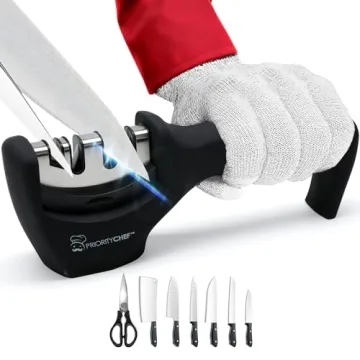 PriorityChef Kitchen Knife Sharpener Tool - Heavy Duty 4 Stage Sharpening Kit