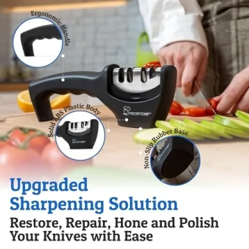 PriorityChef Kitchen Knife Sharpener Tool for Effortless Sharpening