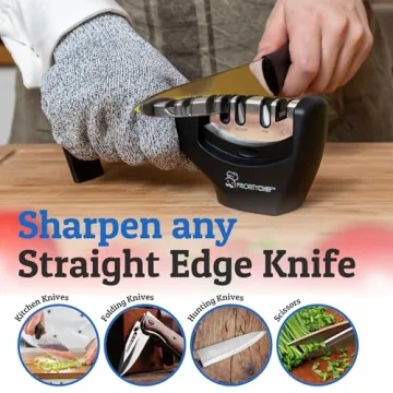 PriorityChef Kitchen Knife Sharpener Tool for Effortless Sharpening
