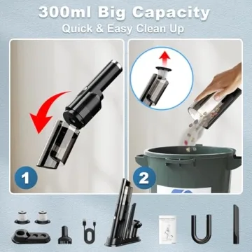 Cordless Handheld Vacuum - Portable & Powerful 10KPA