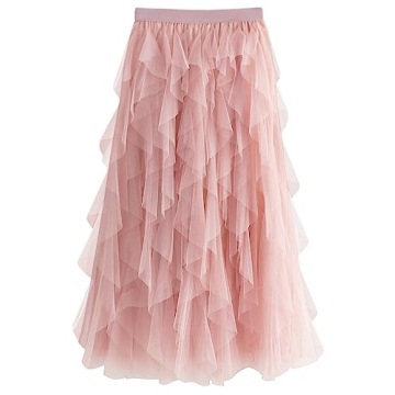 kydely Tulle Skirts for Women Long Length Tutu Fairy Tiered Skirt A Line Mesh Elastic Waist Skirts P...
