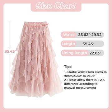 Kydely Tulle Skirts for Women Long Length Tutu Fairy Skirt